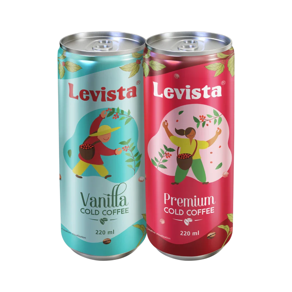Levista Cold Coffee Pack of 4 [Vanilla 2 + Premium 2]